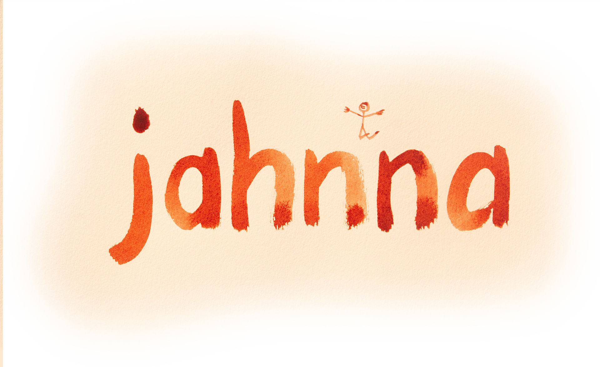 jahnna Logo Tusche mit Strichmännchen